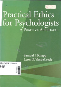 Practical ethnics for psychologists : A positive approach
