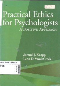 Practical ethnics for psychologists : A positive approach