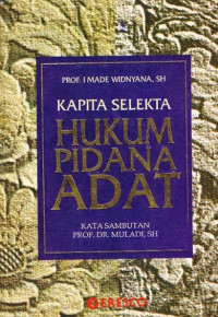 Kapita selekta hukum pidana adat