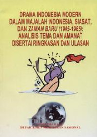 Drama Indonesia modern dalam majalah Indonesia,siasat,dan zaman baru (1945-1965) : analisis tema dan amanat disertai ringkasan dan ulasan