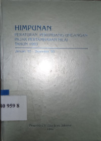 Himpunan peraturan perundang-undangan pajak pertambahan nilai tahun 1993