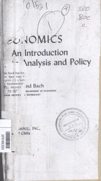 Economics: an introduction to analysis and policy