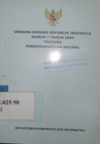 Undang-undang RI Nomor 1 tahun 2004 tentang perbendaharaan negara