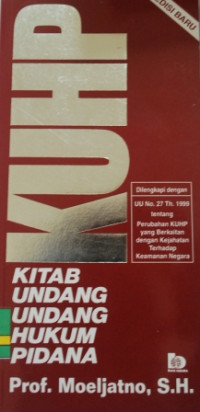 KUHP Kitab Undang-Undang Hukum Pidana)