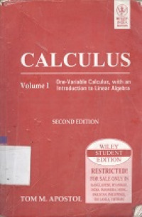 Calculus volume I one-variable calculus, with an introduction to linear algebra