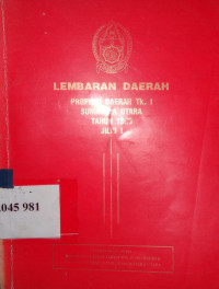 Lembaran daerah Provinsi daerah Tk.I Sumatera Utara tahun 1994 jilid II