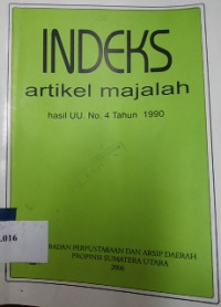 Indeks artikel majalah: hasil UU no. 4 tahun 1990