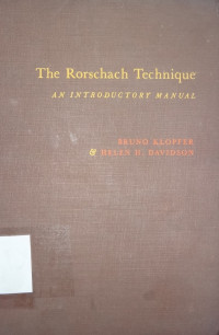 The rorschach technique an introductory manual