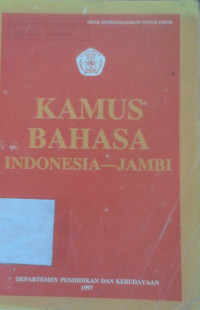 Kamus bahasa Indonesia - Jambi : A - K