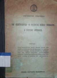 The identification of potential middle managers : a system approach