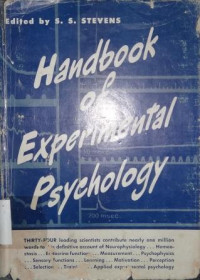 Handbook of experimental psychology