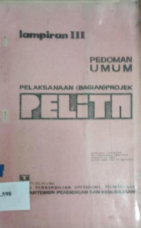 Pedoman umum pelaksanaan (bagian) projek : lampiran III