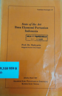 State of the art : ilmu ekonomi pertanian Indonesia