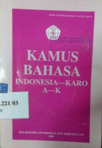 Kamus bahasa Indonesia - Karo A - K