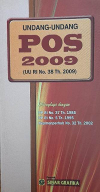 Undang-undang pos 2009 (UU RI No. 38 Th. 2009)