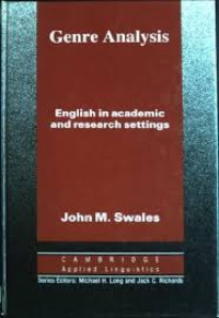 Genre analysis : English in academic and research settings