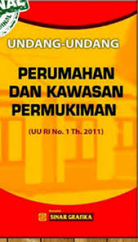 Undang-undang perumahan dan kawasan permukiman (UU RI No.1 Th.2011)