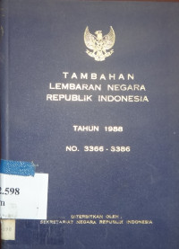 Tambahan lembaran negara Republik Indonesia tahun 1987 No. 3345 - 3365