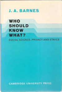 Who should know what? : social science privacy and ethics