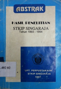 Abstrak hasil penelitian STKIP Singaraja tahun 1993-1994