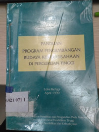 Panduan program pengembangan budaya kewirausahaan di perguruan tinggi