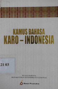 Kamus bahasa Karo - Indonesia