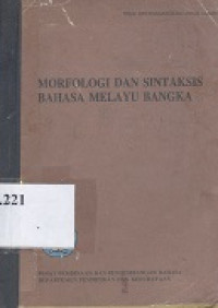 Morfologi dan sintaksis bahasa Melayu Bangka