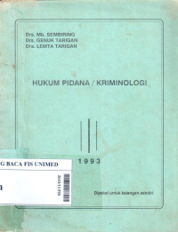 Hukum pidana/kriminologi