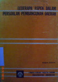 Beberapa aspek dalam persoalan pembangunan daerah