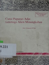 Curai paparan adat lembaga alam Minangkabau