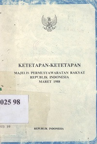 Ketetapan-ketetapan MPR RI Maret 1983, 1988 dan 1993