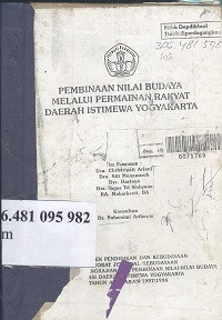 Pembinaan nilai budaya melalui permainan rakyat daerah Istimewa Yogyakarta