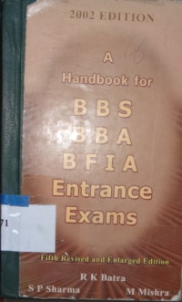 A handbook for B.B.S./B.B.A./B.F.I.A. entrance exams