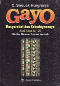 Gayo masyarakat dan kebudayaanya awal abad ke-20