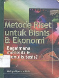 Metode riset untuk bisnis dan ekonomi