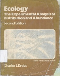 Ecology : the experimental analysis of distribution and abudance