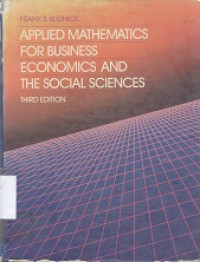 Applied mathematics for business, economics, and the social sciences