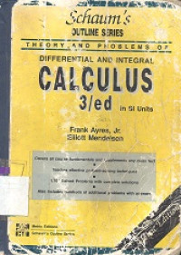 Theory and problems of differential and integral calculus3 rd. edition in SI units