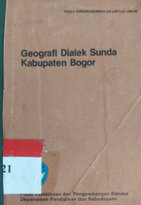 Geografi dialek Sunda Kabupaten Bogor