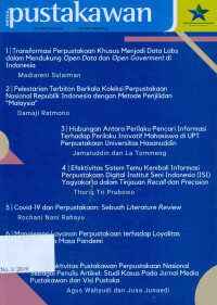Transformasi Perpustakaan Khusus menjadi Data Labs dalam mendukung Open Data dan Open Government di Indonesia