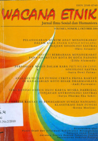 Pelanggaran hukum adat Minangkabau dalam kaba angku kapalo sitalang (kajian sosiologi sastra)