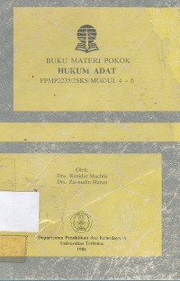 Buku materi pokok hukum adat PPMP 2235/2 SKS/modul 4-6