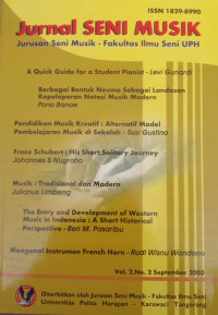 The entry and development of western music in Indonesia : A short historical prespective